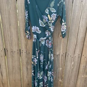 Modest Maxi emerald green dress